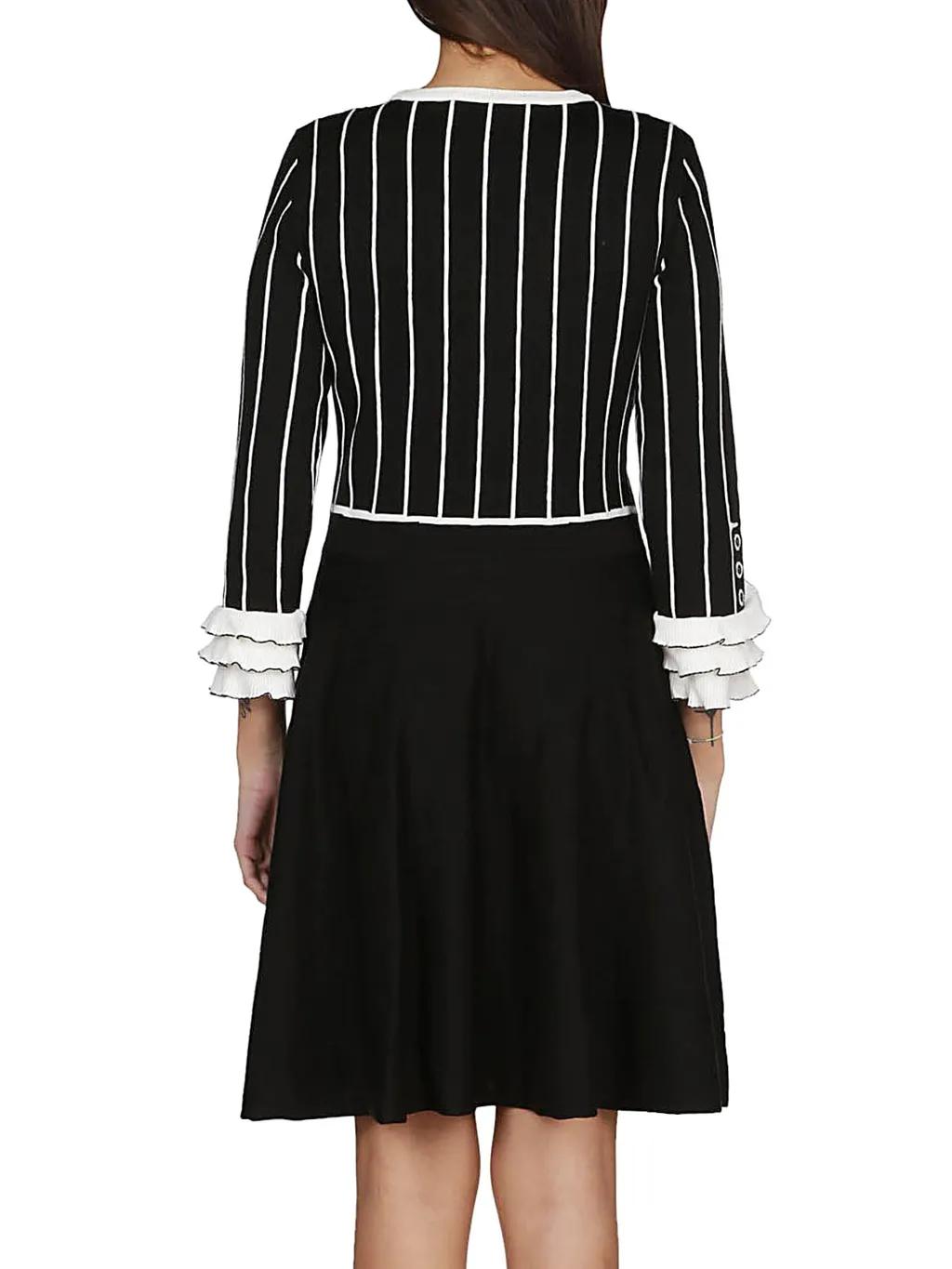 Wrinkled Round-Necked Dress