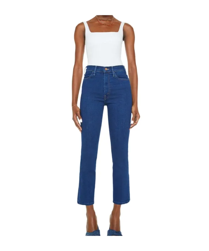 High Waist Flared Denim Trousers