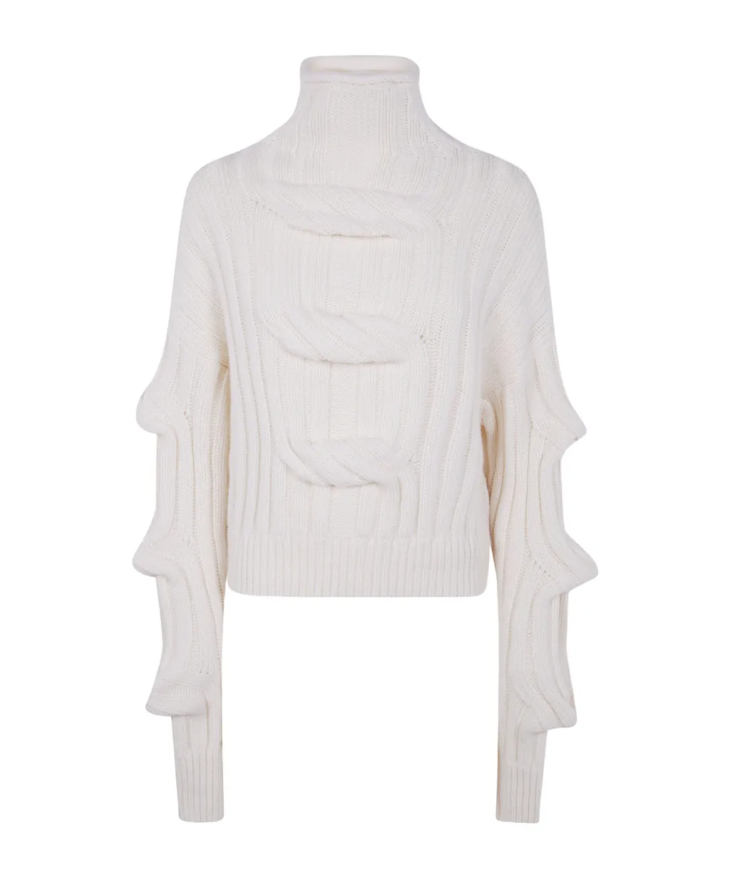 Roll-Neck Knitted Top
