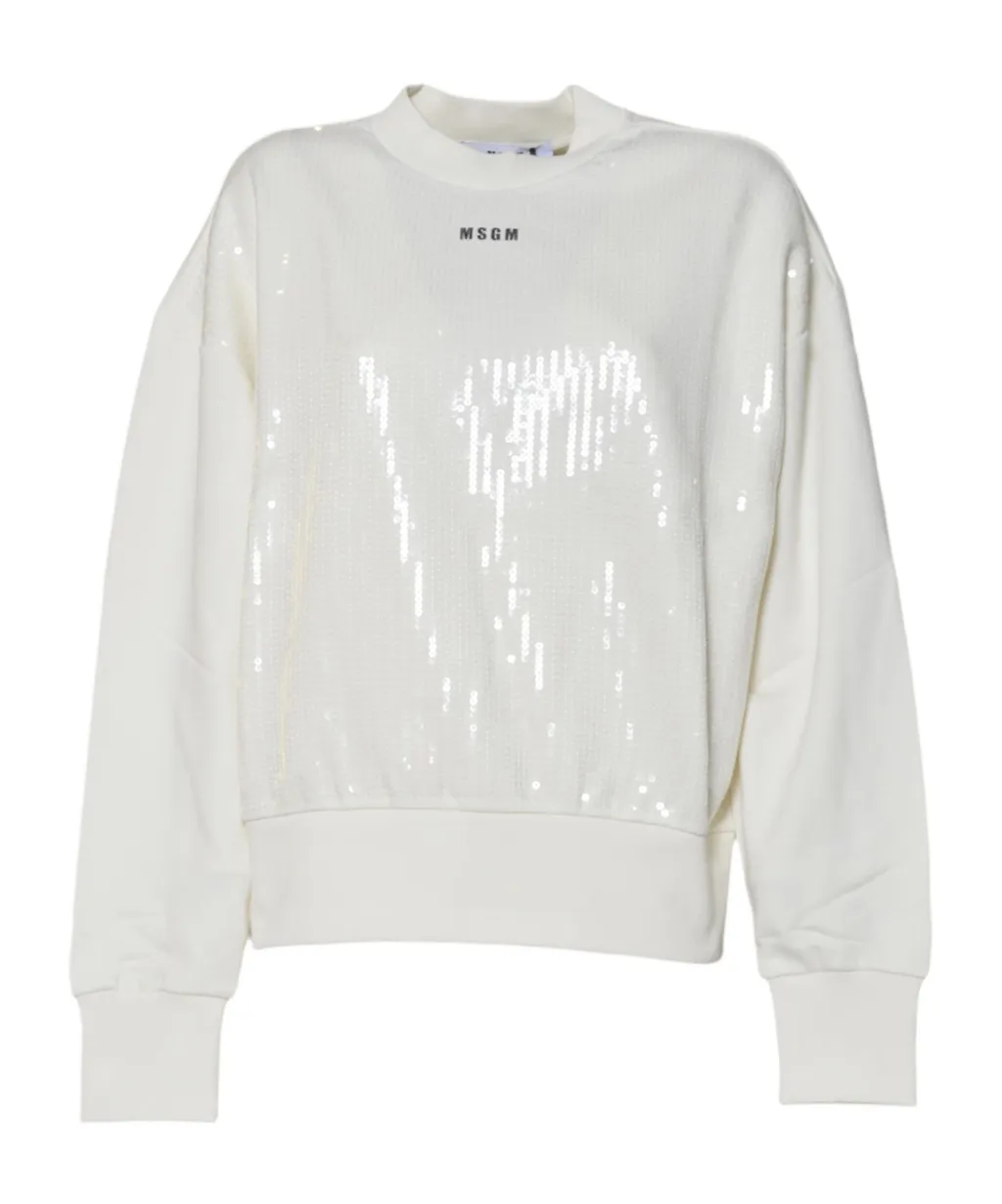 Sequin Embellished Crewneck Sweatshirt