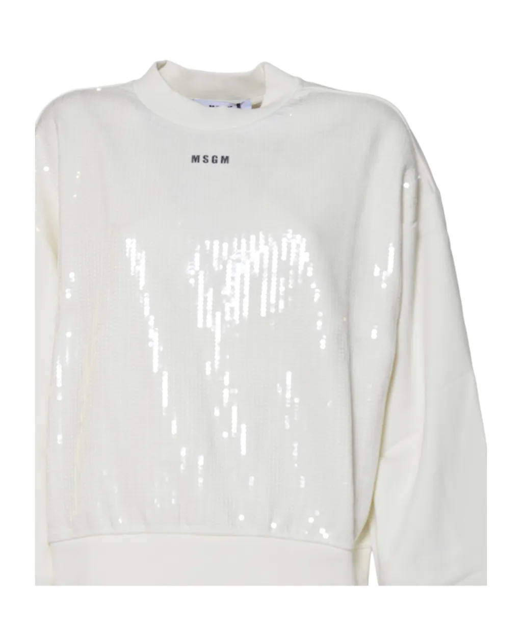 Sequin Embellished Crewneck Sweatshirt