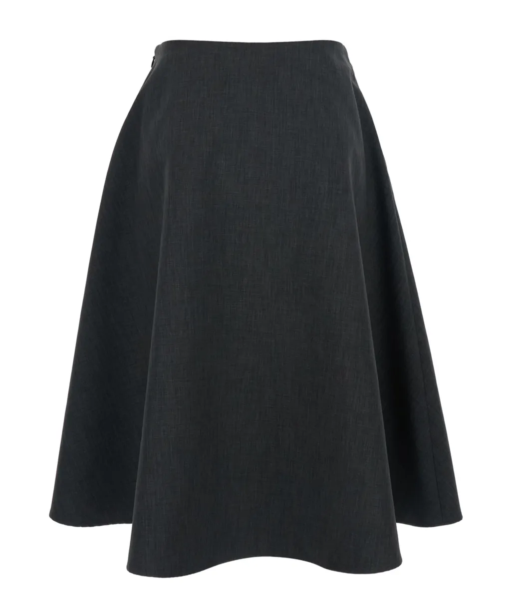 Side Zipped Pleated Skirt