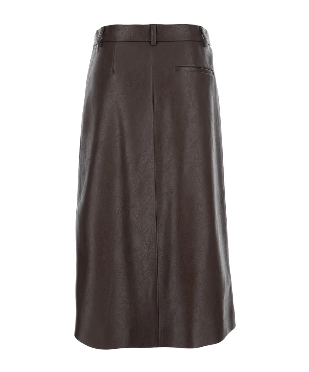 Rear Zipped Pleated Skirt