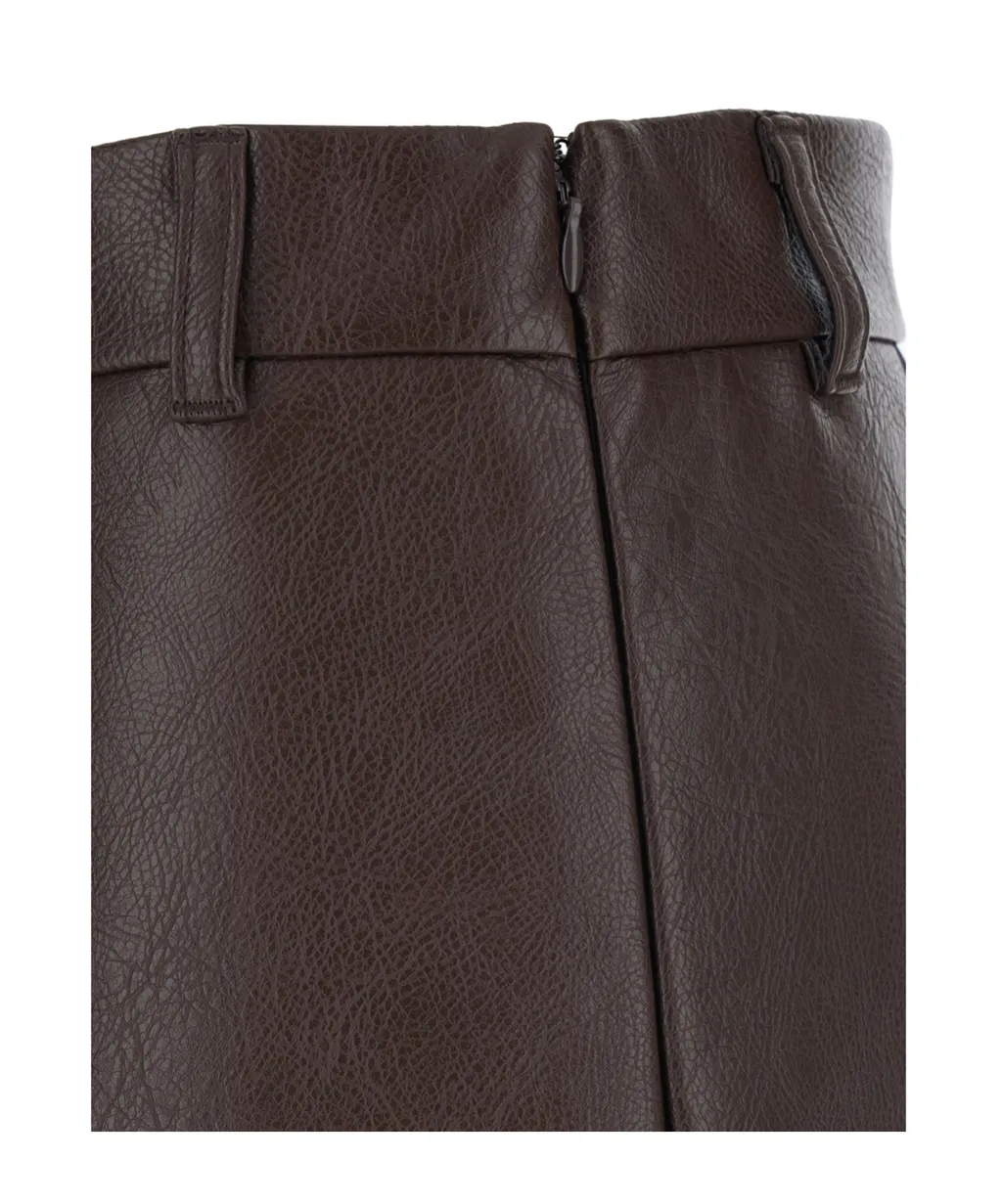 Rear Zipped Pleated Skirt