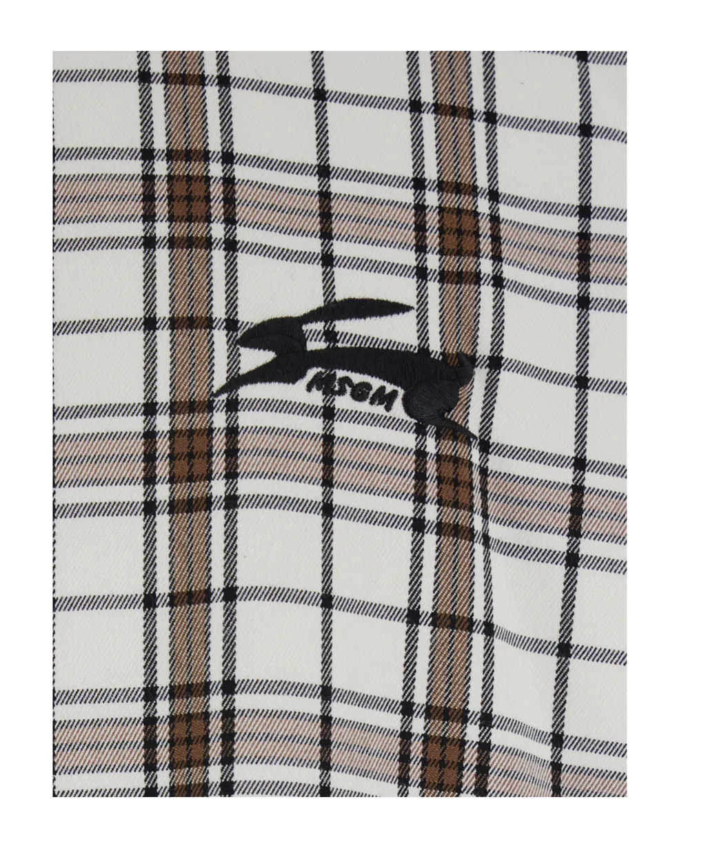 Logo Embroidered Checked Reversible Shirt