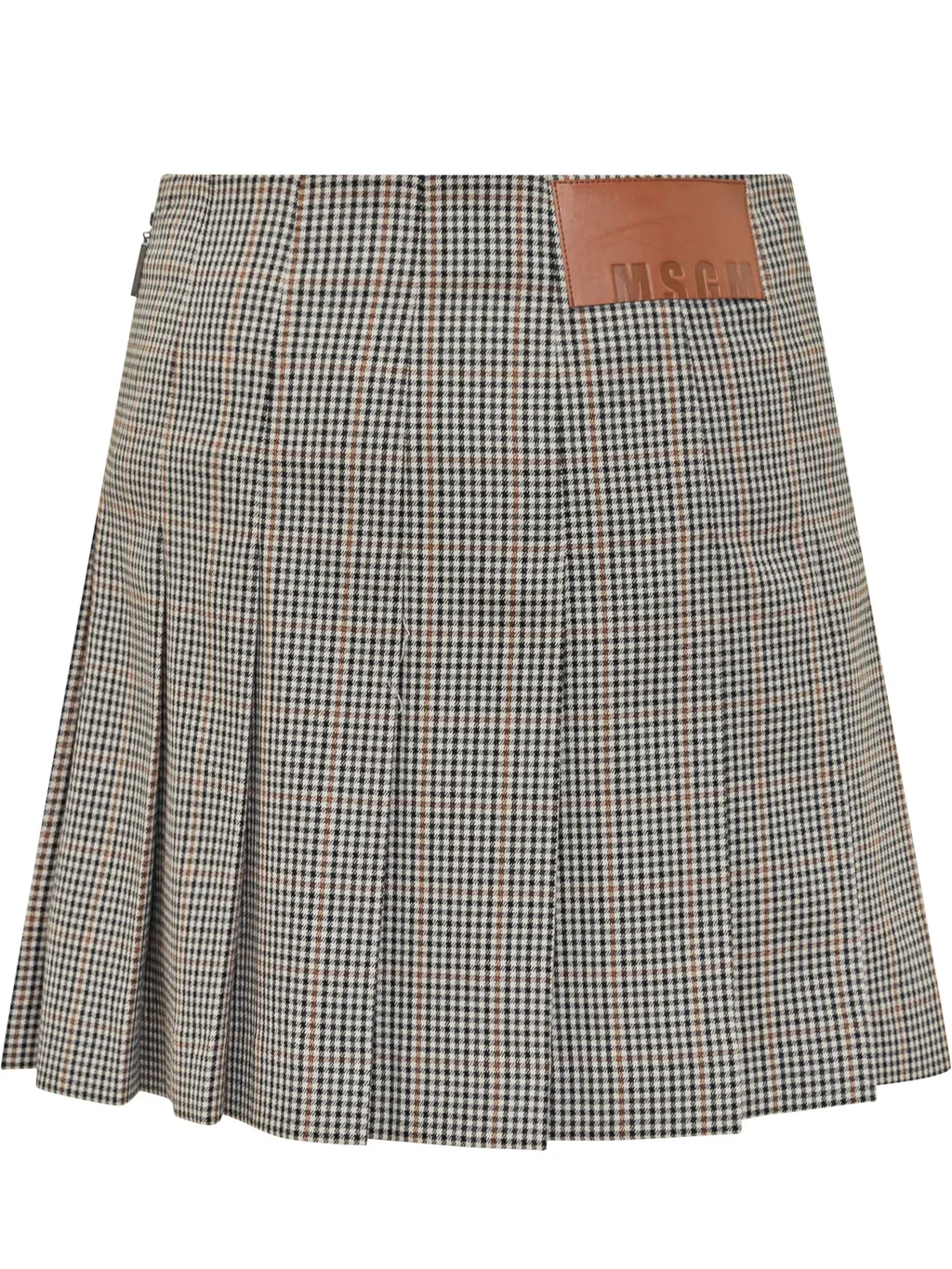 Pleated Checked Mini Skirt