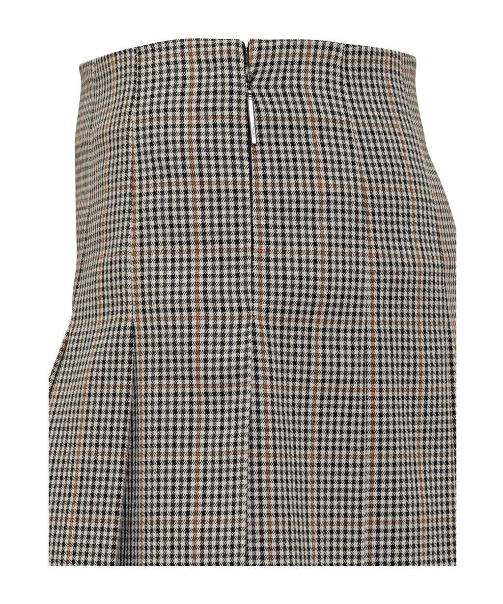 Pleated Checked Mini Skirt