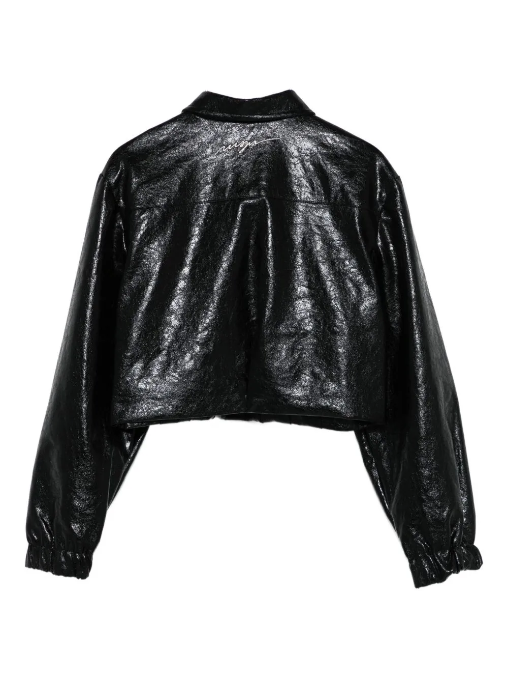 Grained-Effect Press-Stud Shirt