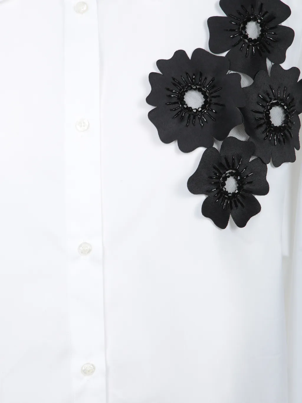 Floral Patch Curved Hem Shirt
