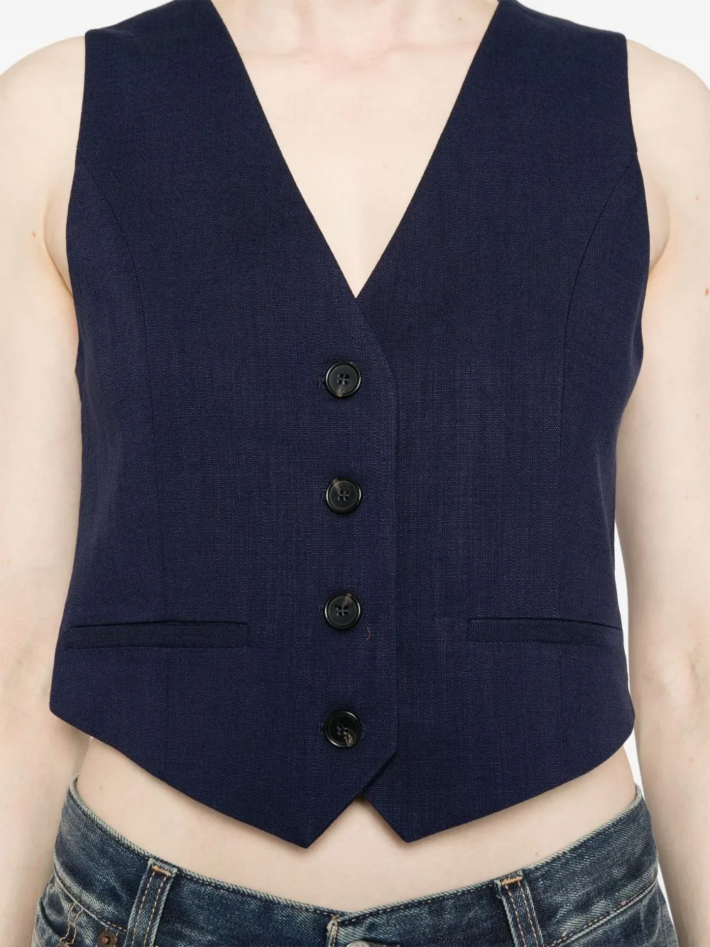 Slub-Texture Waistcoat