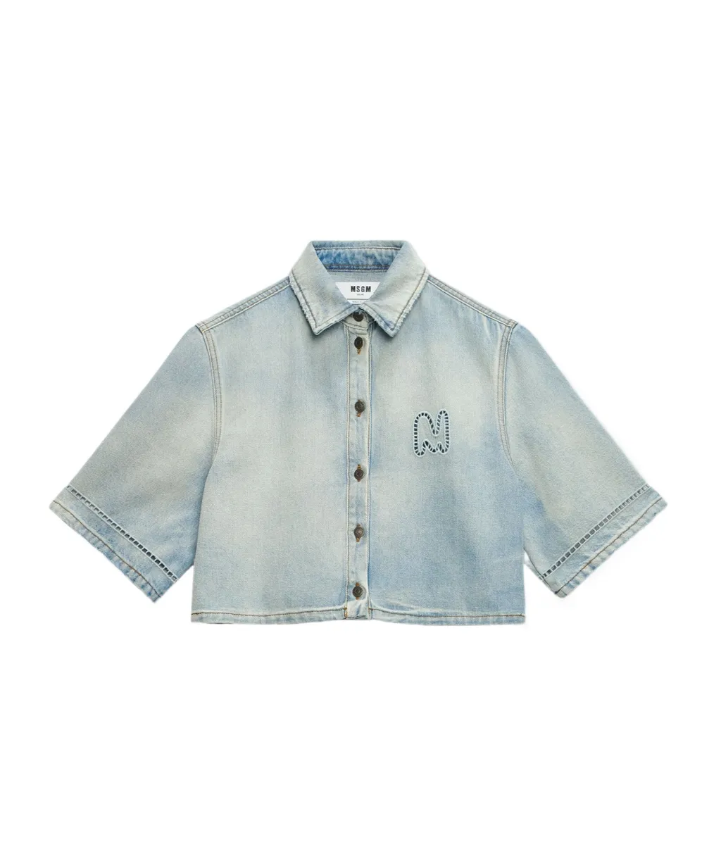 Cropped Denim Shirt