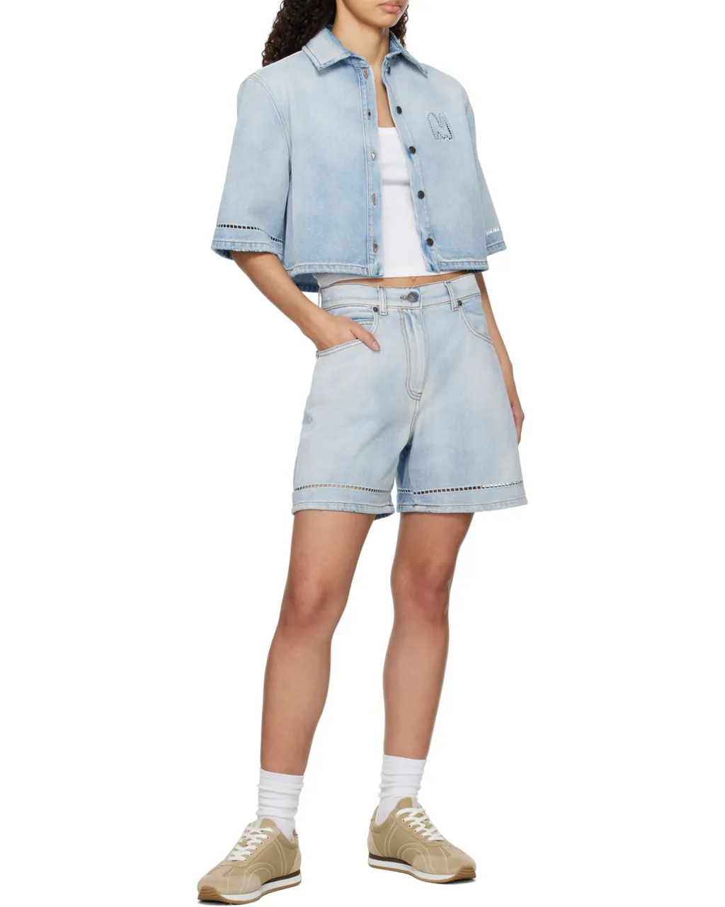Cropped Denim Shirt