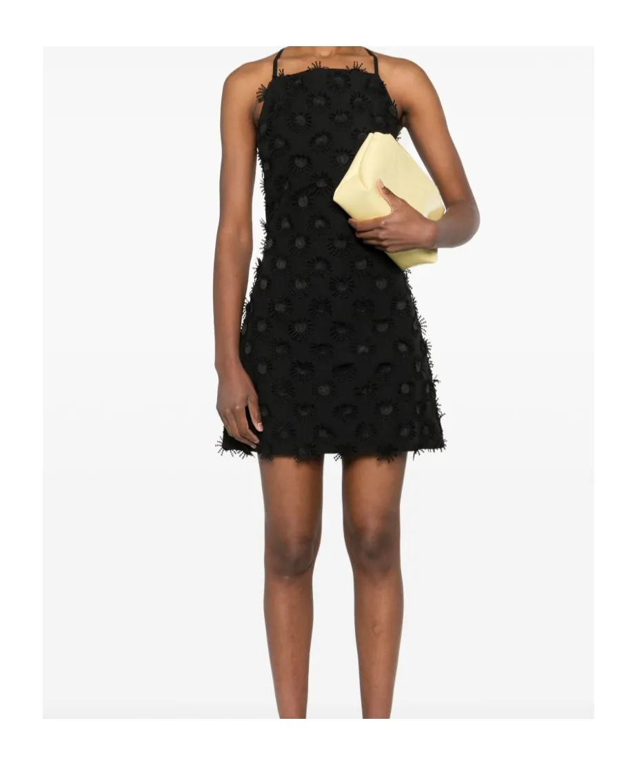 Floral Patch Square Neck Mini Dress