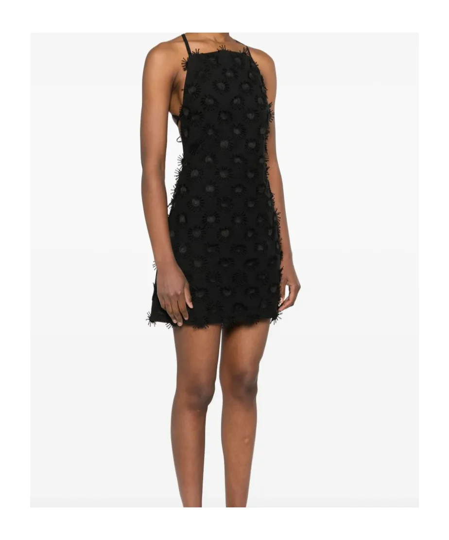 Floral Patch Square Neck Mini Dress