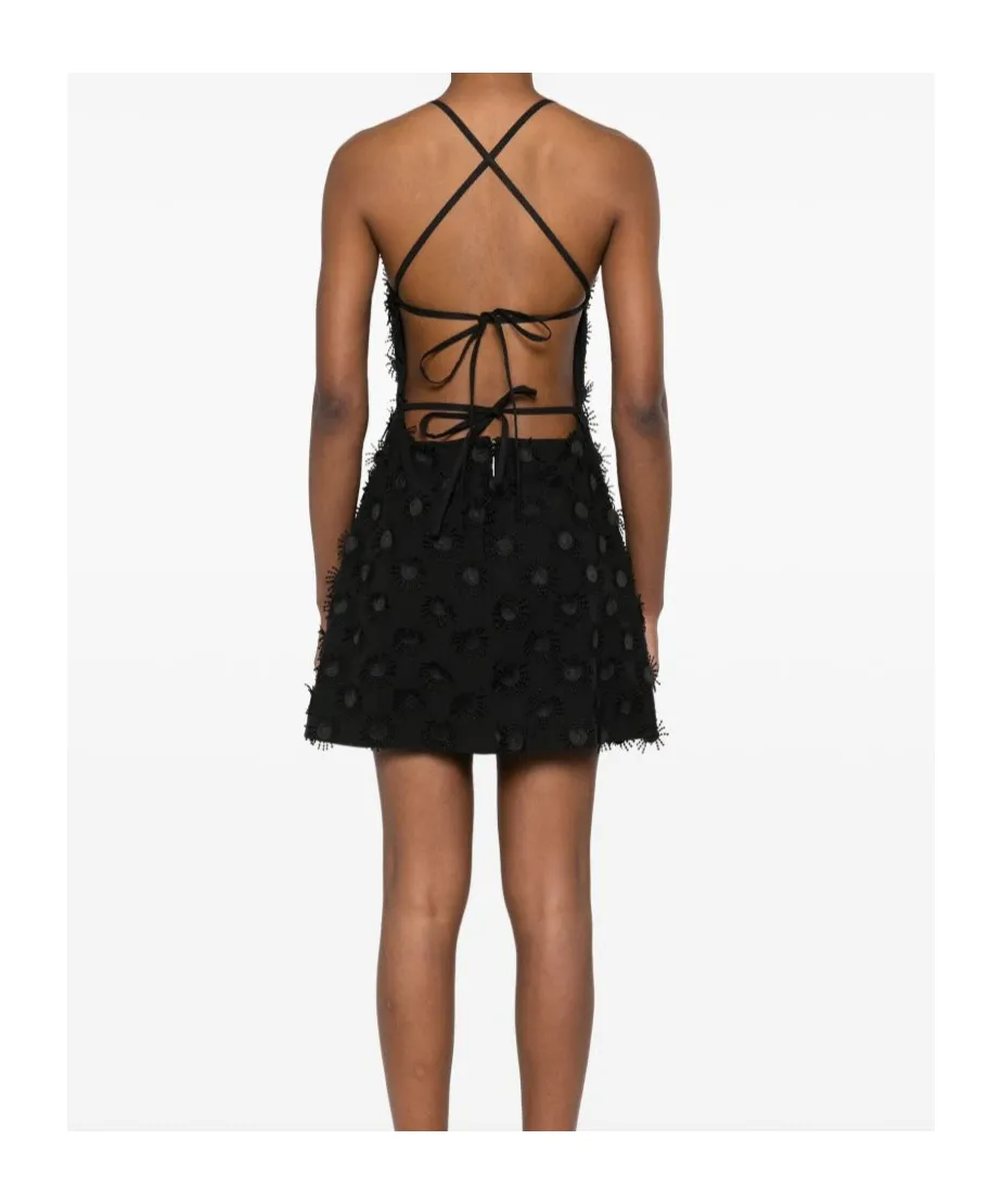 Floral Patch Square Neck Mini Dress