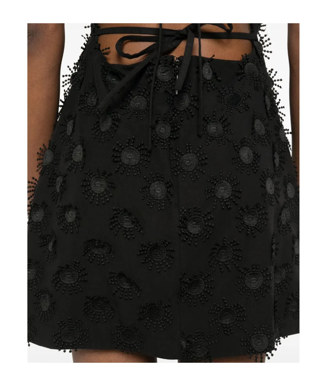 Floral Patch Square Neck Mini Dress