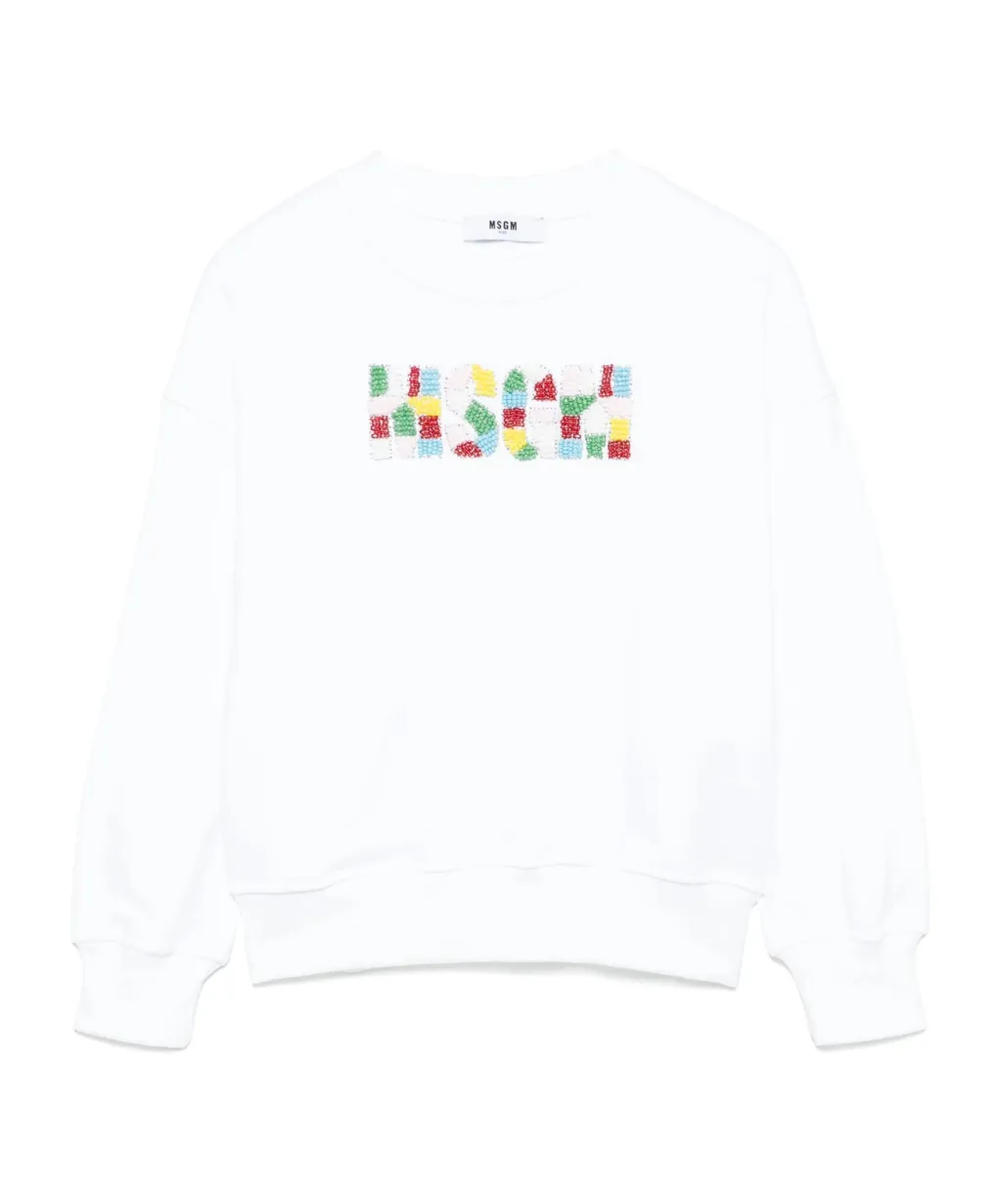 Beaded-Logo Sweatshirt
