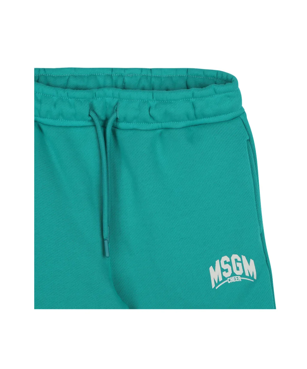 Logo Printed Drawstring Fleece Pants