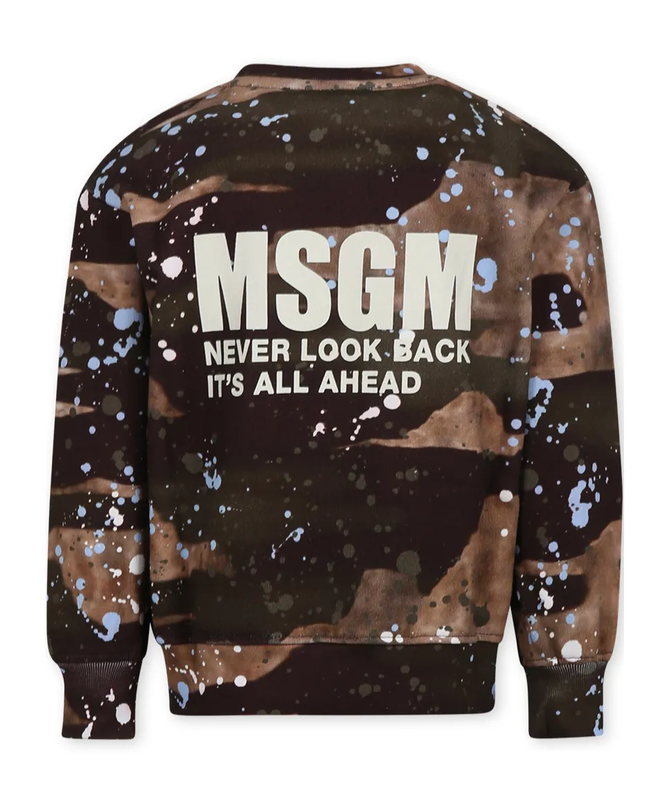 Paint Splatter-Detailed Crewneck Sweatshirt