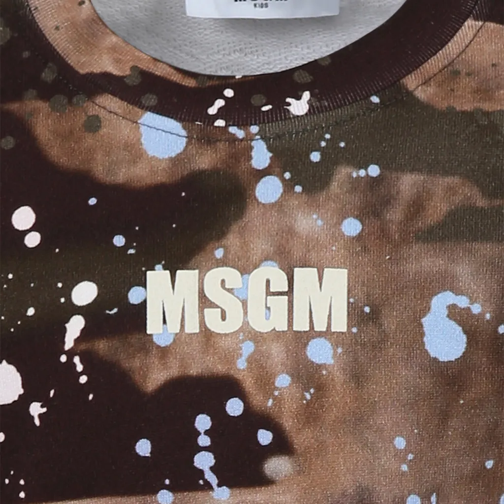 Paint Splatter-Detailed Crewneck Sweatshirt