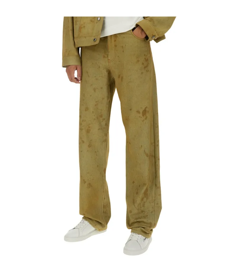 Logo-Patch Tie-Dyed Printed Jeans