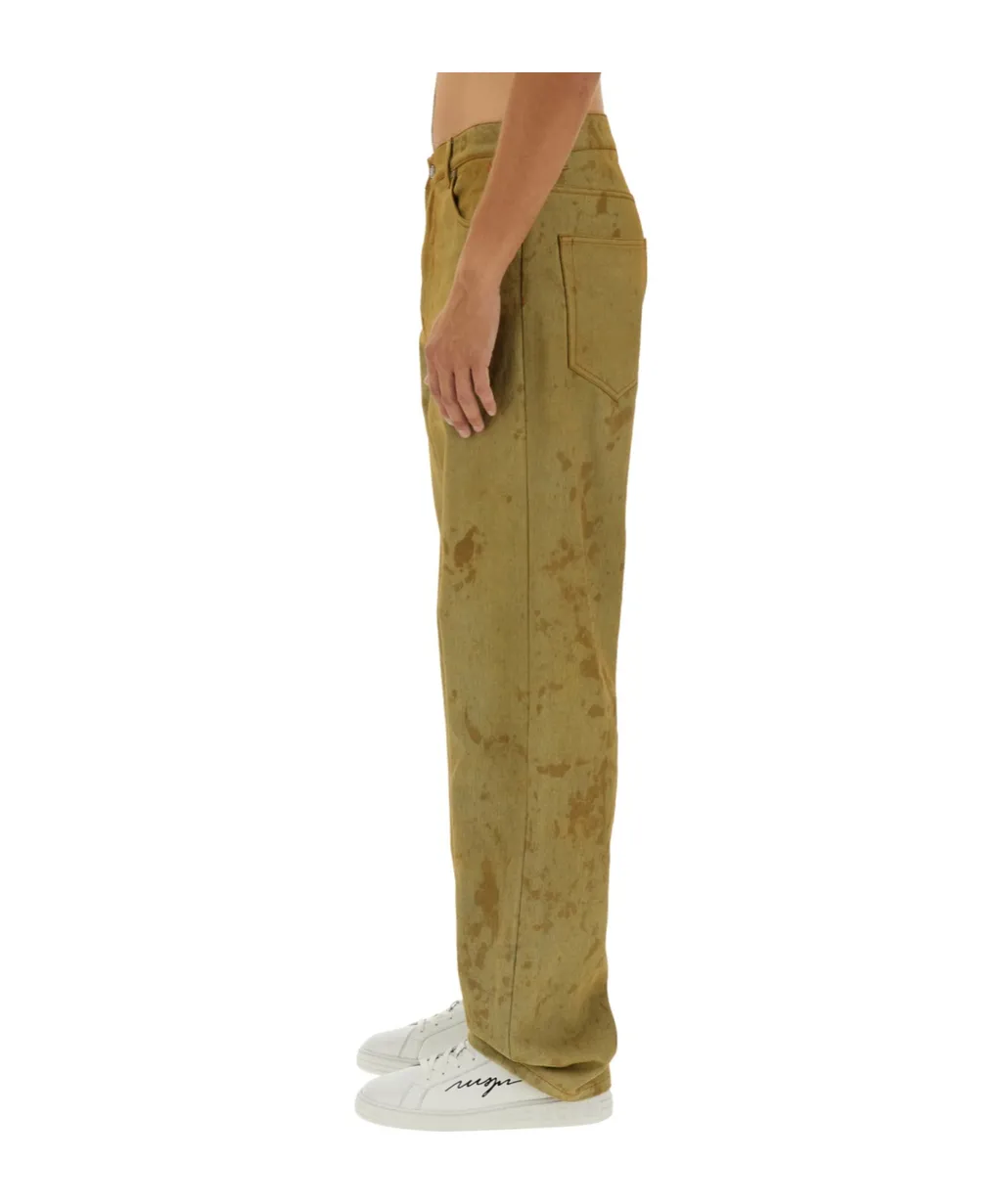 Logo-Patch Tie-Dyed Printed Jeans