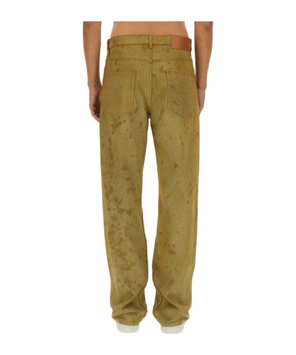 Logo-Patch Tie-Dyed Printed Jeans