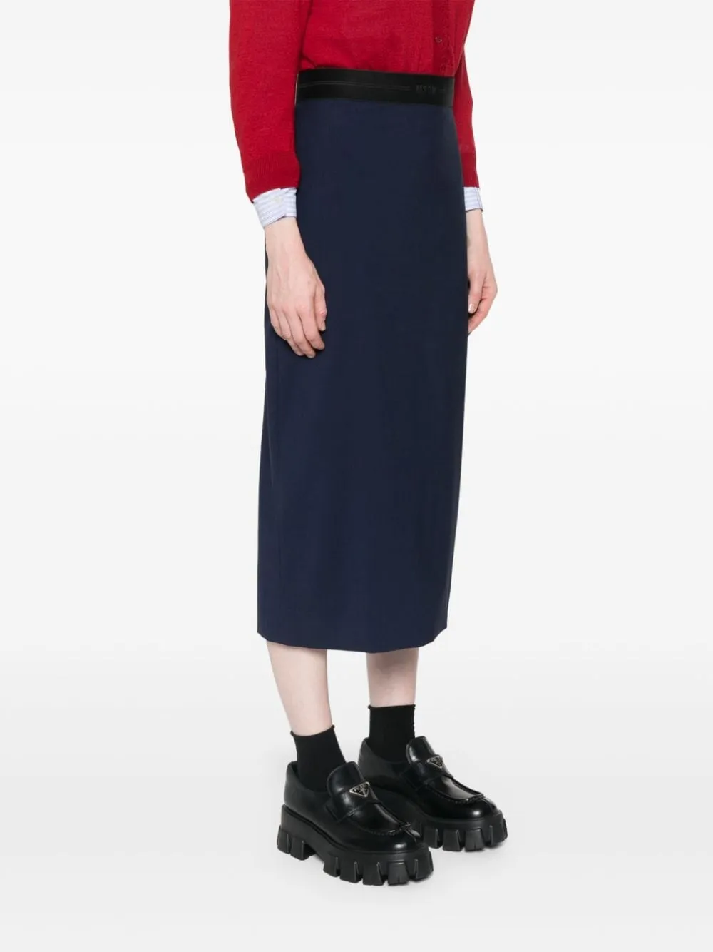 Logo-Jacquard Midi Skirt