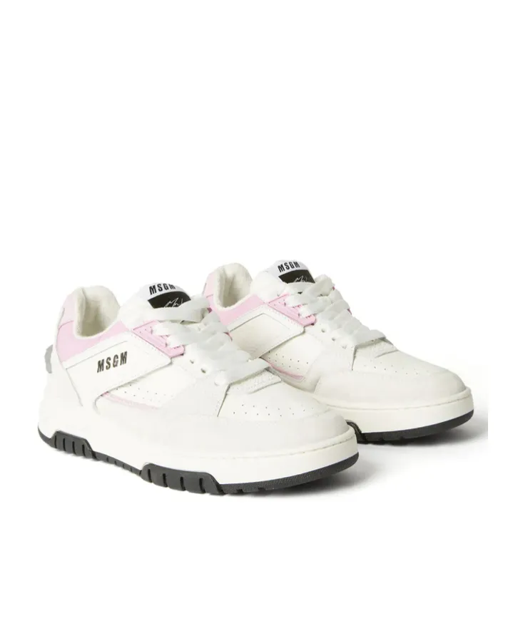 Logo-Print Leather Sneakers