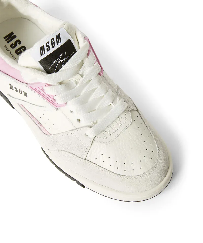 Logo-Print Leather Sneakers