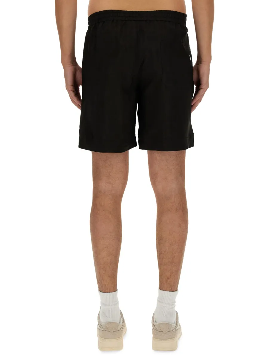 Logo Embroidered Thigh-Length Shorts