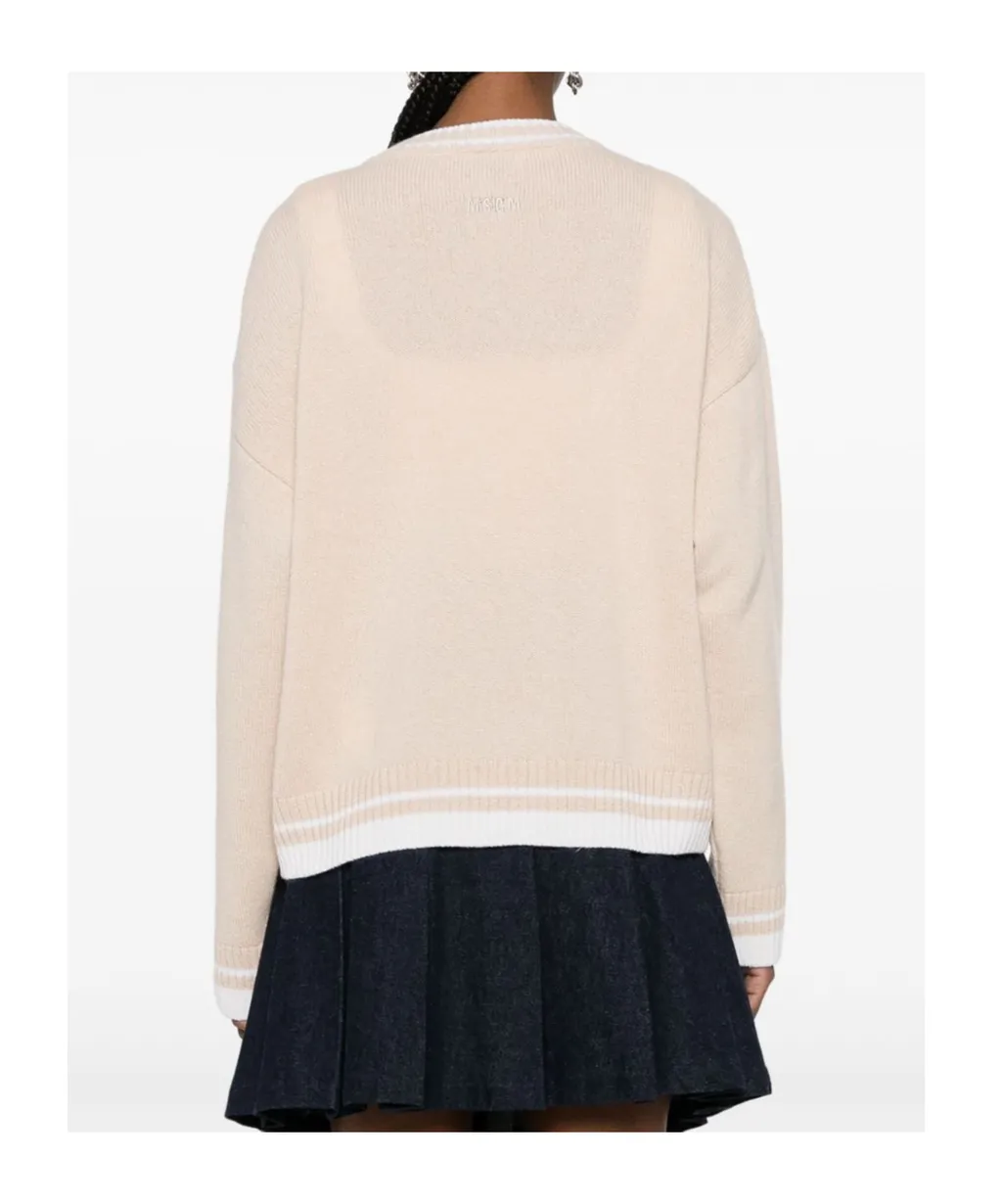 Embroidered-Logo Cardigan