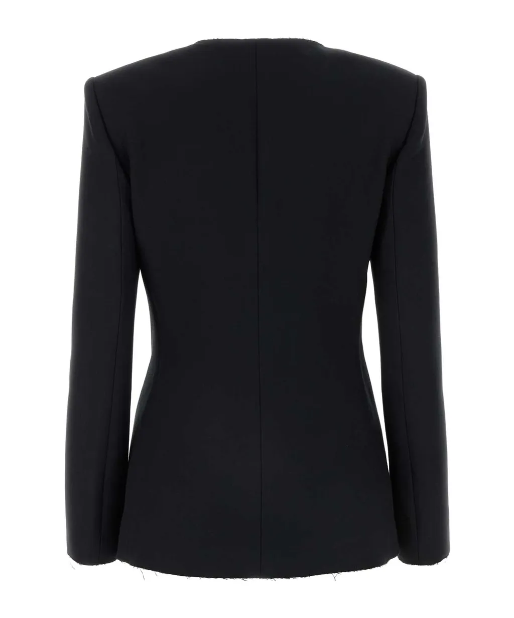 Frayed-Edge Crewneck Jacket