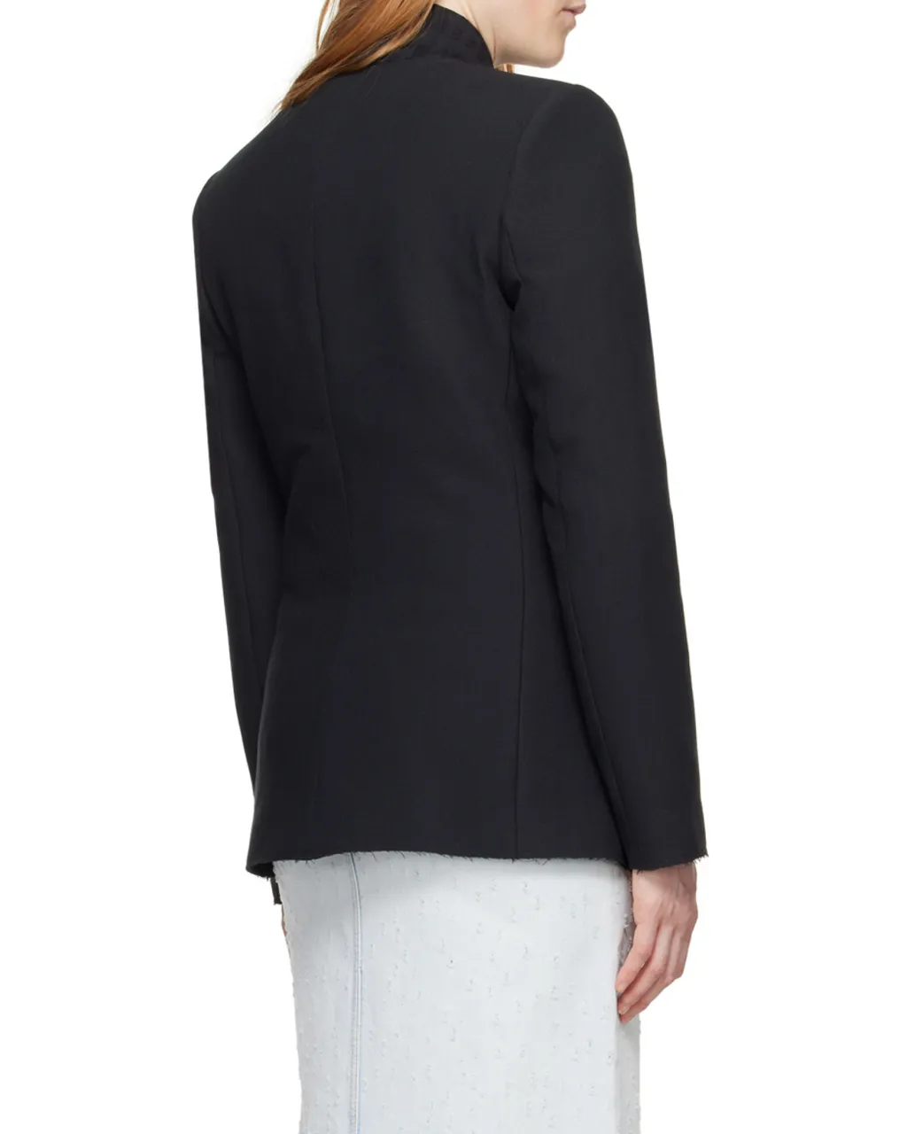 Frayed-Edge Crewneck Jacket