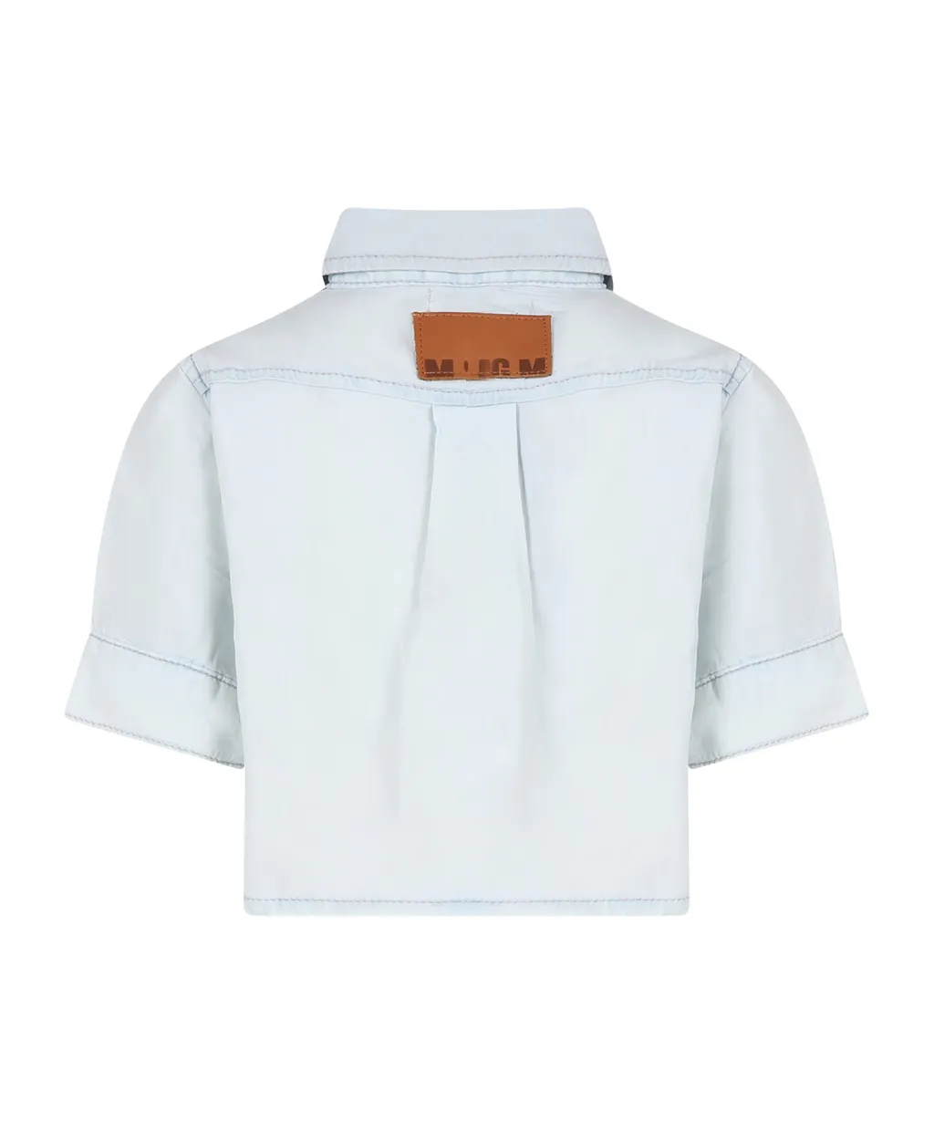 Logo-Embroidered Cropped Shirt