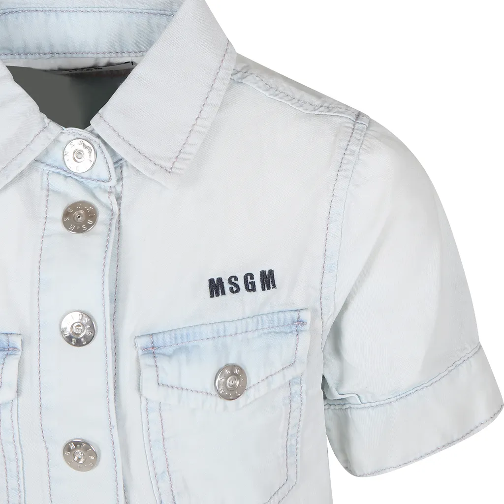 Logo-Embroidered Cropped Shirt