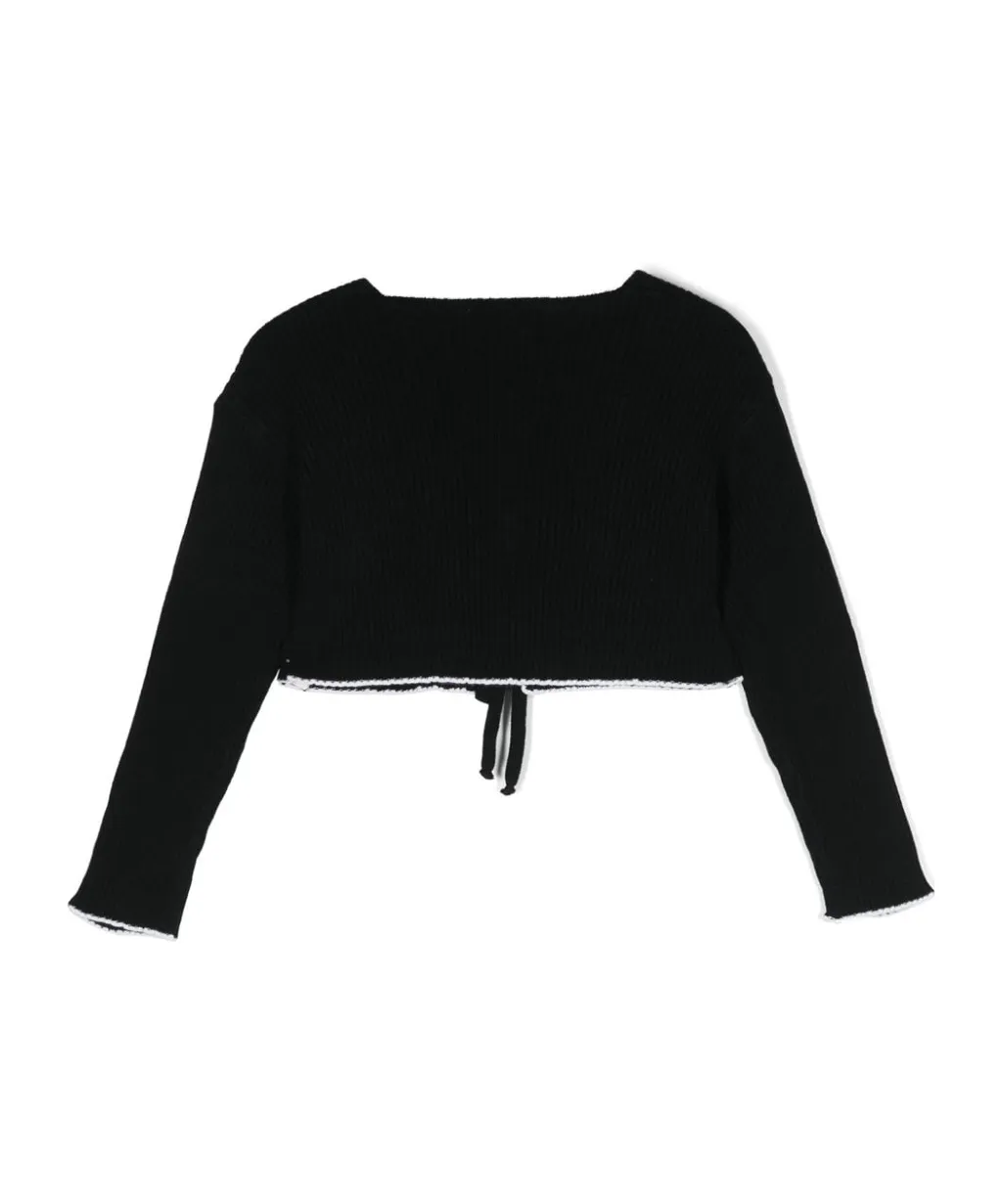 Logo-Embroidered Ribbed-Knit Cardigan