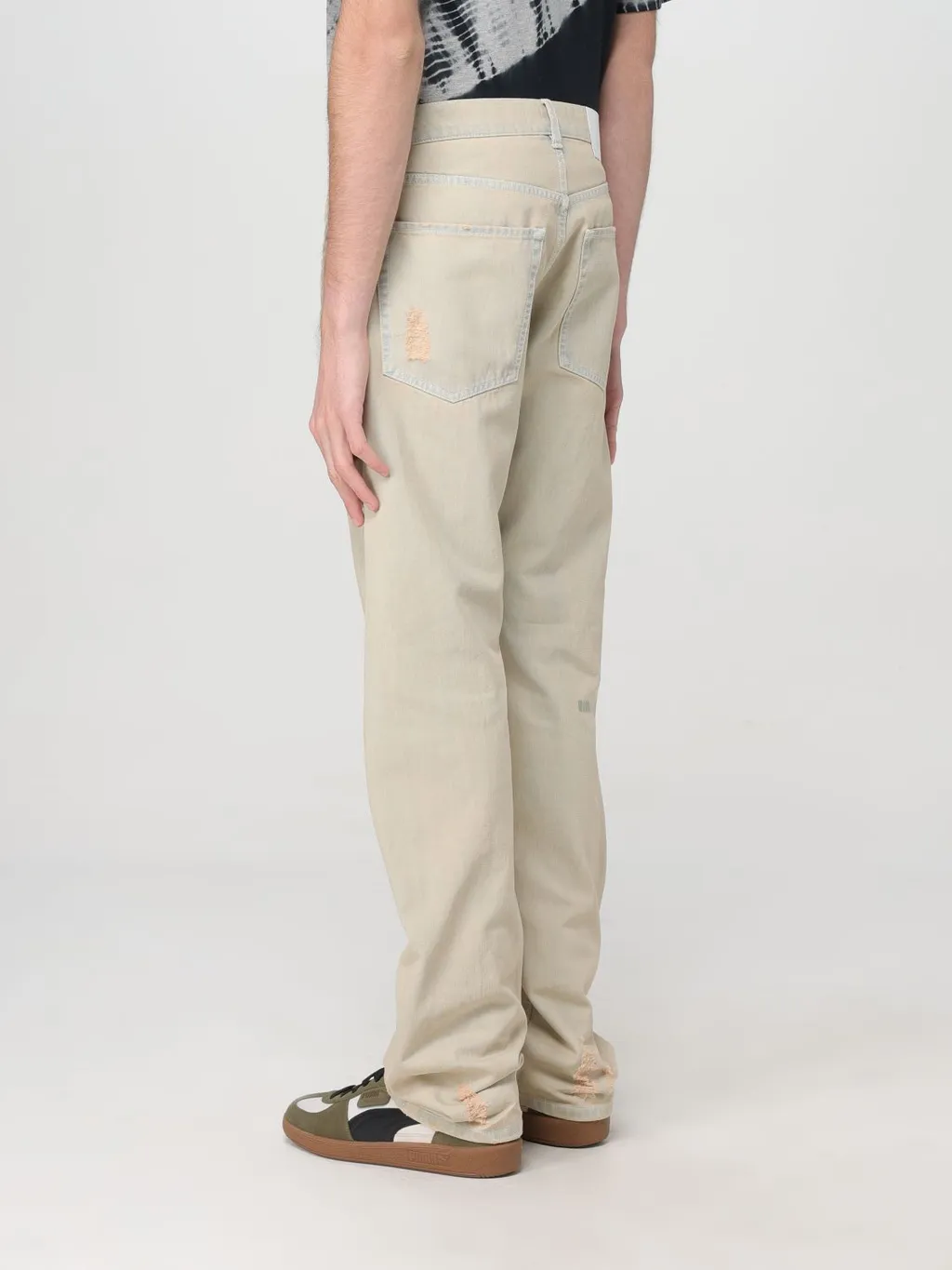 Mid-Rise Straight-Leg Distressed Jeans