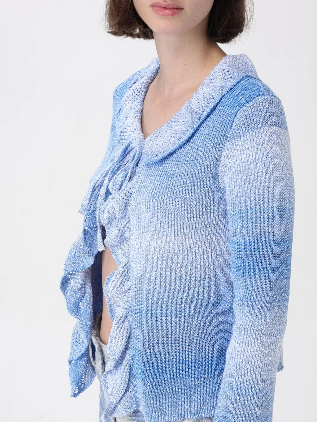 Frilled-Detail Cardigan