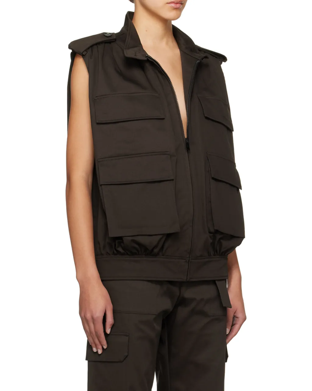 Embroidered-Logo Twill Gilet