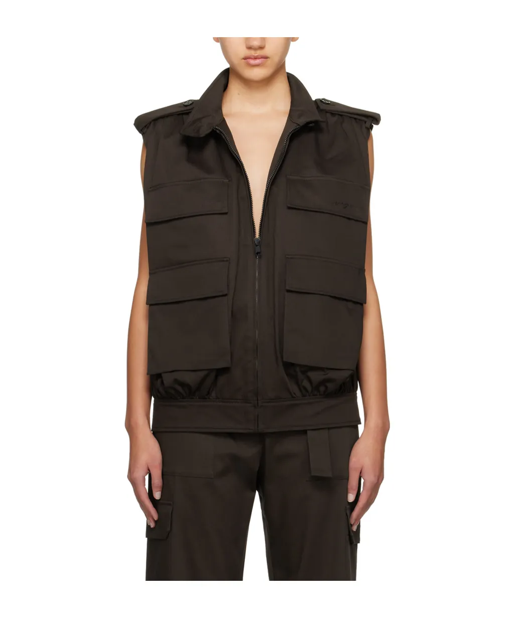 Embroidered-Logo Twill Gilet