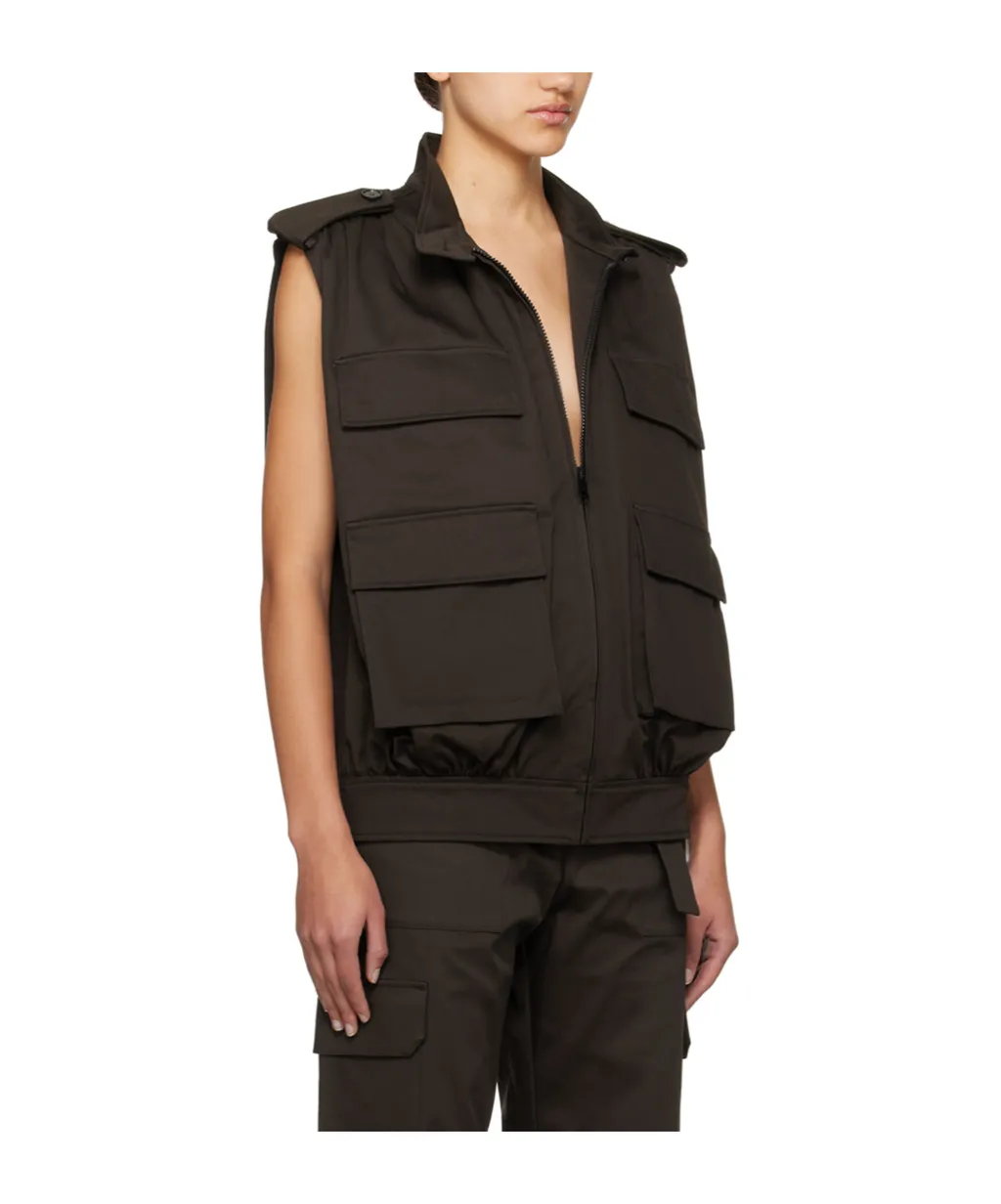 Embroidered-Logo Twill Gilet