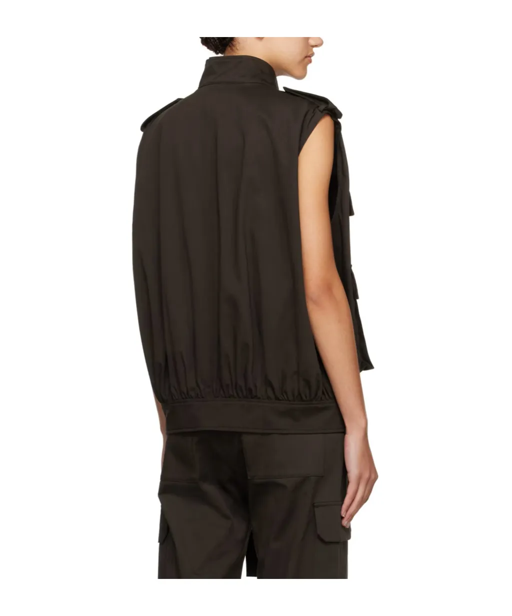 Embroidered-Logo Twill Gilet