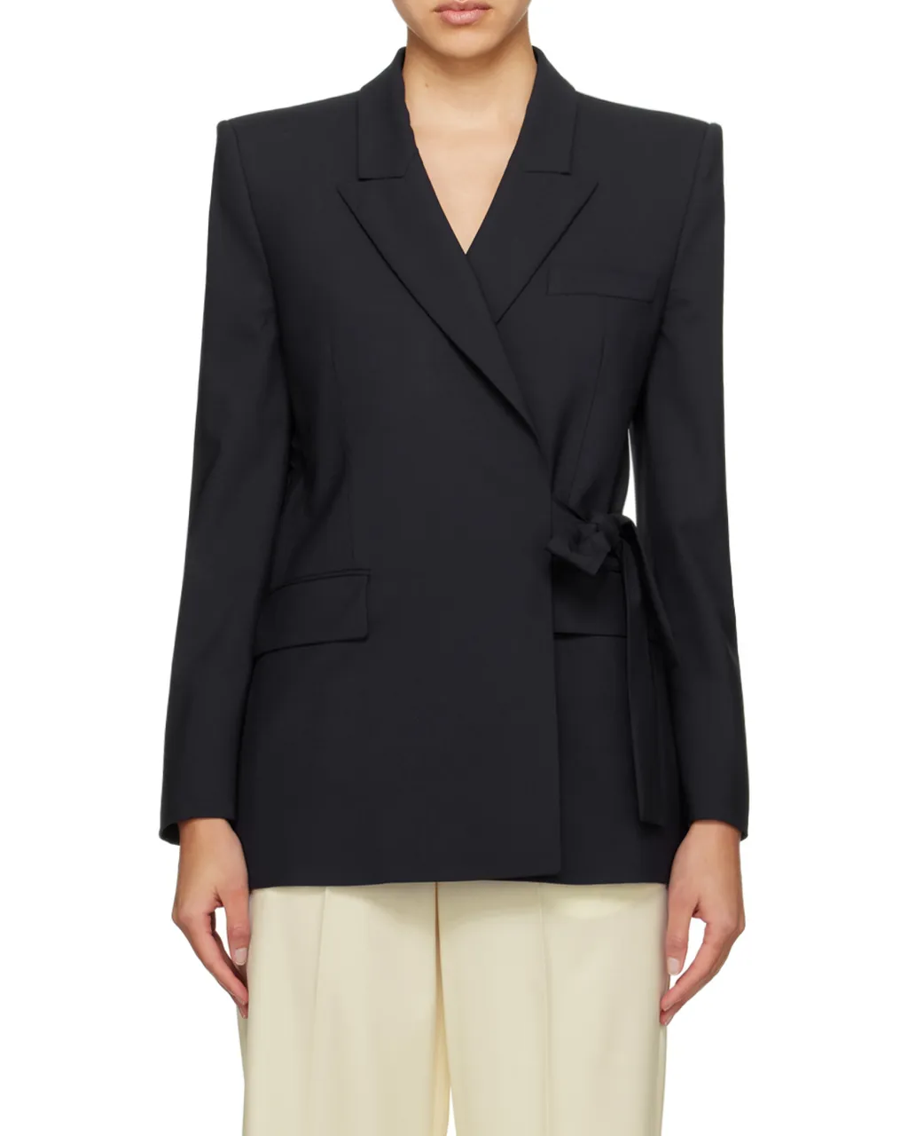 Double-Breasted Wrap Blazer