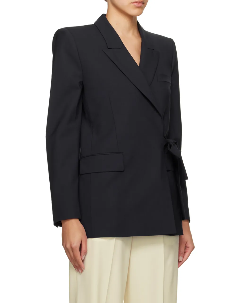 Double-Breasted Wrap Blazer