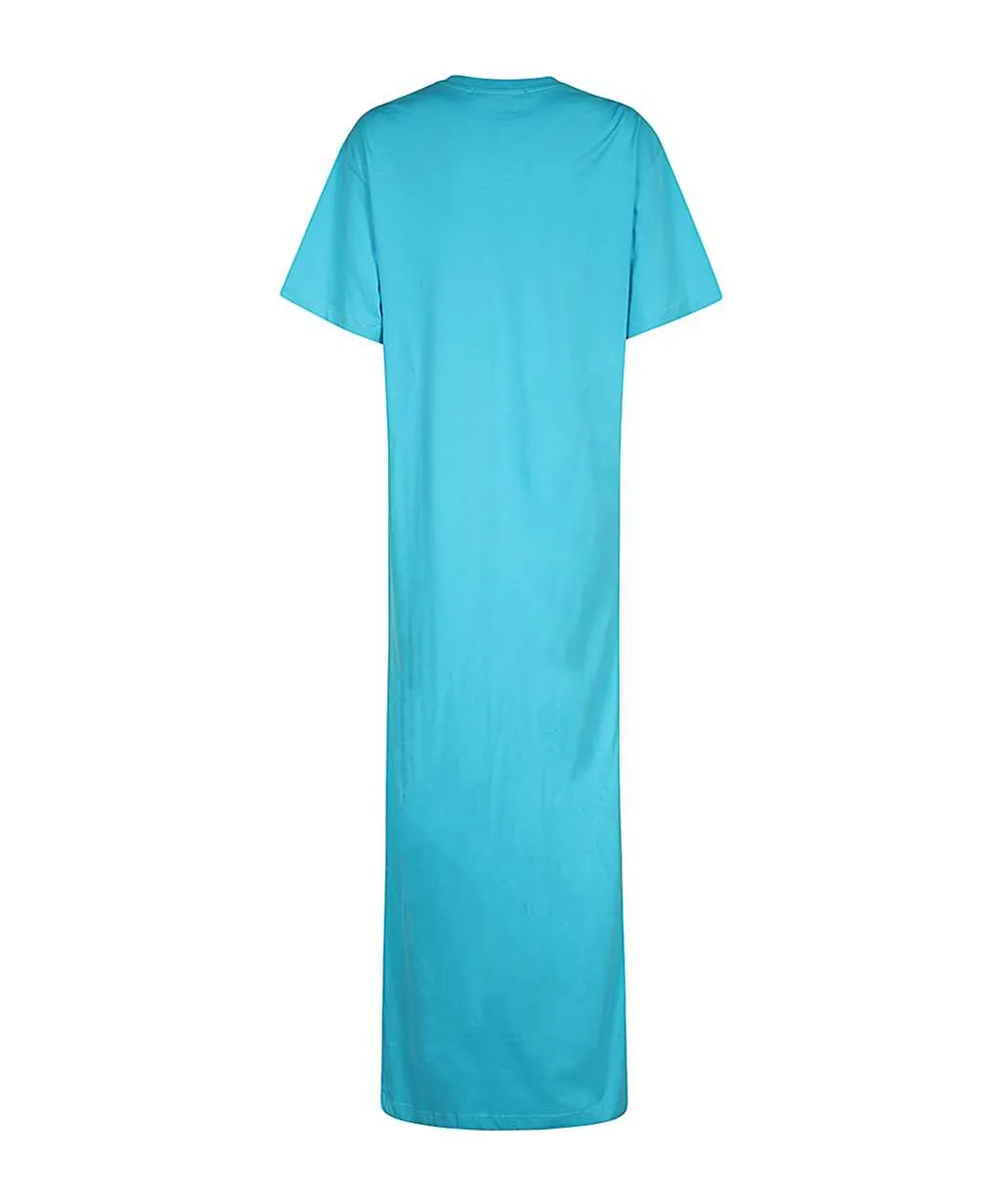 Logo-Print Side-Slit Maxi Dress