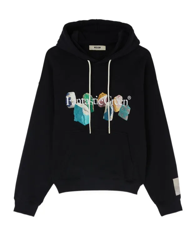 Slogan-Print Organic-Cotton Hoodie