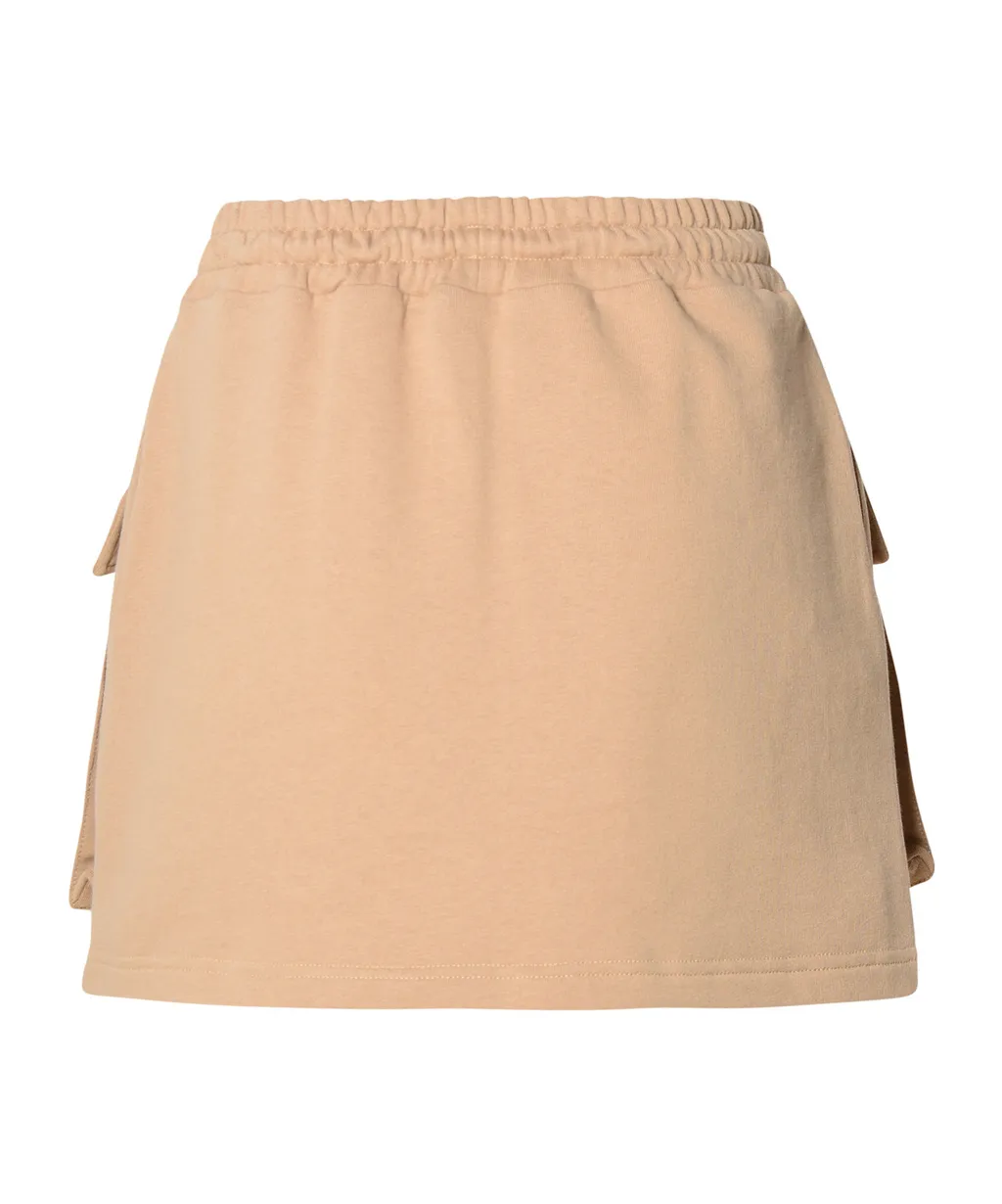 Logo Embroidered Drawstring Mini Skirt