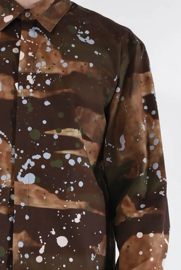 Paint Splatter-Print Cotton Shirt