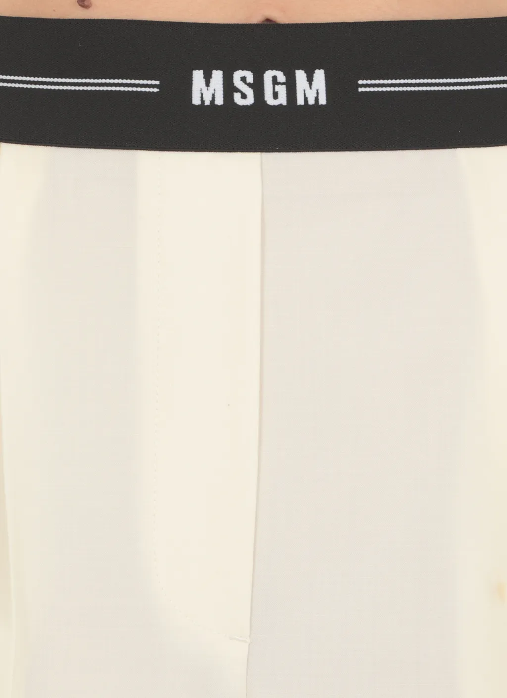Logo Waistband Wide-Leg Pants